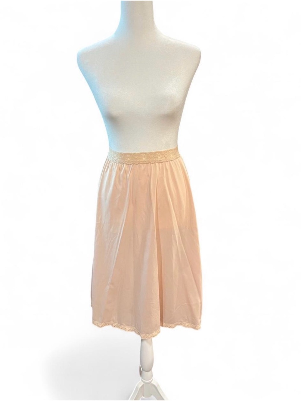 vassarette beige Lace-Trim Half Slip